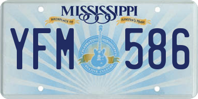 MS license plate YFM586