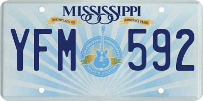 MS license plate YFM592