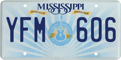 MS license plate YFM606