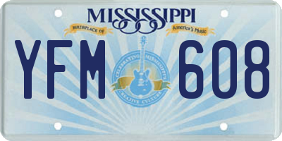 MS license plate YFM608