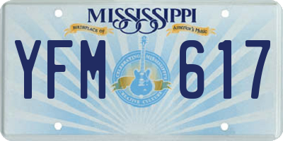 MS license plate YFM617