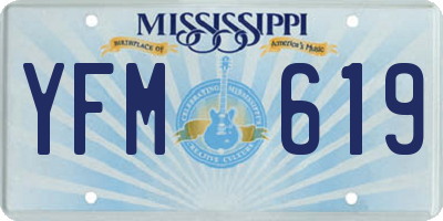 MS license plate YFM619