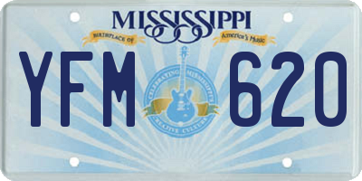 MS license plate YFM620