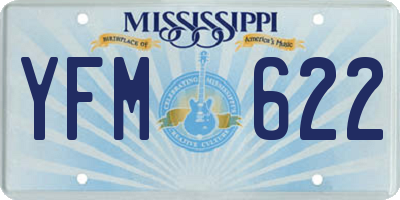 MS license plate YFM622