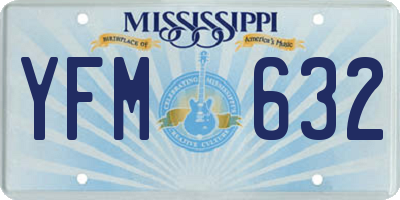 MS license plate YFM632