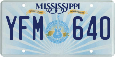MS license plate YFM640