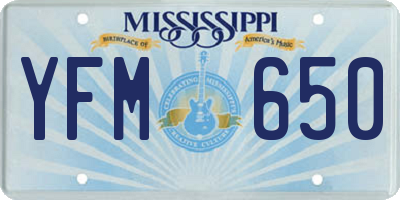 MS license plate YFM650