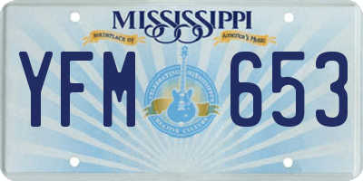 MS license plate YFM653