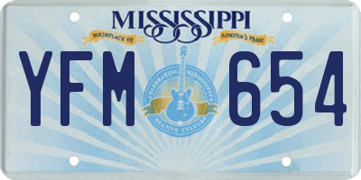 MS license plate YFM654