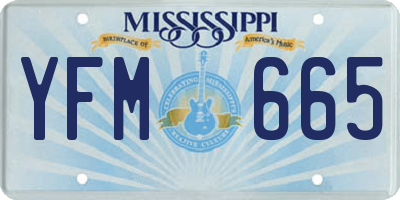 MS license plate YFM665