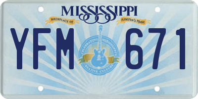 MS license plate YFM671