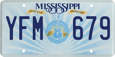 MS license plate YFM679