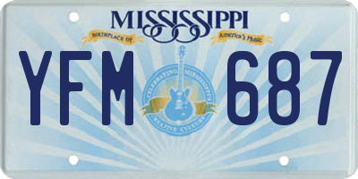 MS license plate YFM687
