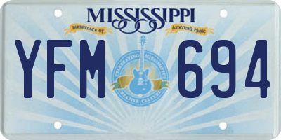 MS license plate YFM694