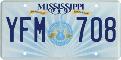 MS license plate YFM708
