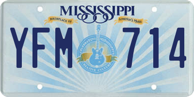 MS license plate YFM714