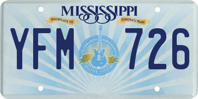 MS license plate YFM726