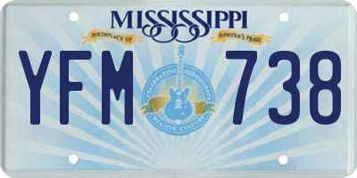 MS license plate YFM738