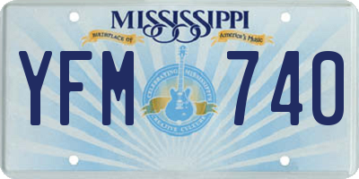 MS license plate YFM740