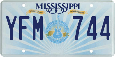 MS license plate YFM744