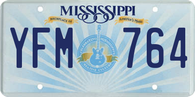 MS license plate YFM764