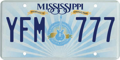MS license plate YFM777