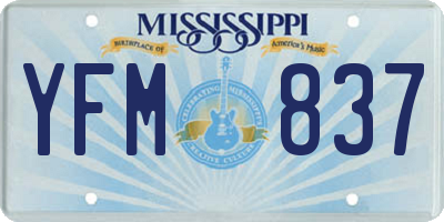 MS license plate YFM837