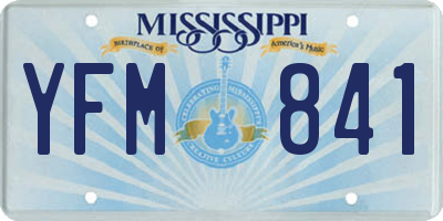 MS license plate YFM841
