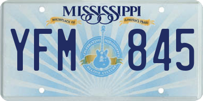 MS license plate YFM845