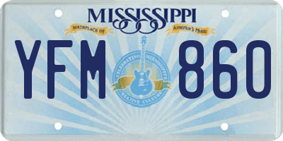 MS license plate YFM860