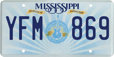 MS license plate YFM869