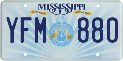 MS license plate YFM880