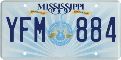 MS license plate YFM884