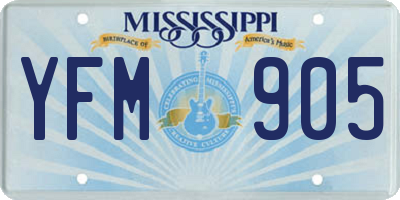 MS license plate YFM905