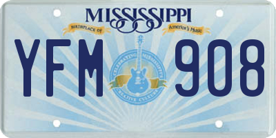 MS license plate YFM908