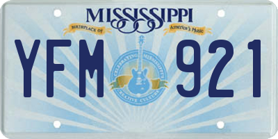 MS license plate YFM921