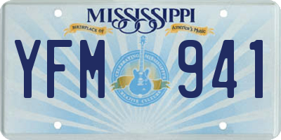 MS license plate YFM941