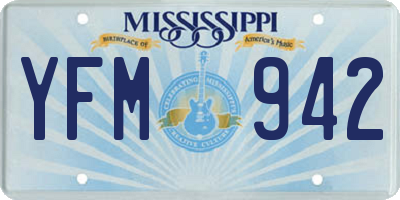 MS license plate YFM942