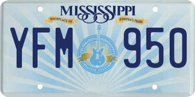 MS license plate YFM950