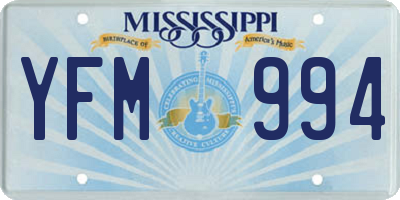 MS license plate YFM994