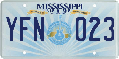 MS license plate YFN023