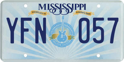 MS license plate YFN057