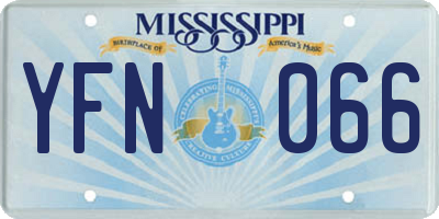 MS license plate YFN066