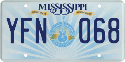 MS license plate YFN068
