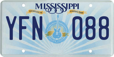 MS license plate YFN088