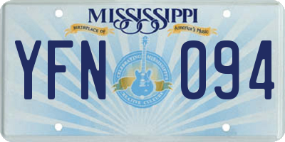 MS license plate YFN094