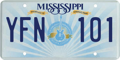 MS license plate YFN101