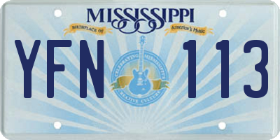 MS license plate YFN113