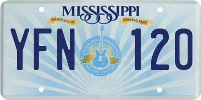 MS license plate YFN120