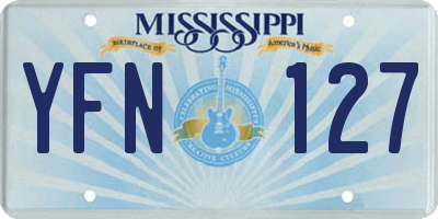MS license plate YFN127
